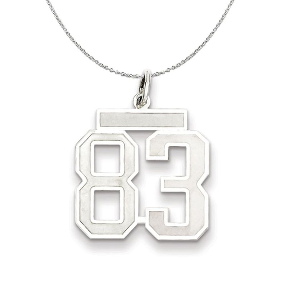 Sterling Silver, Jersey Collection, Medium Number 83 Necklace - 18 In